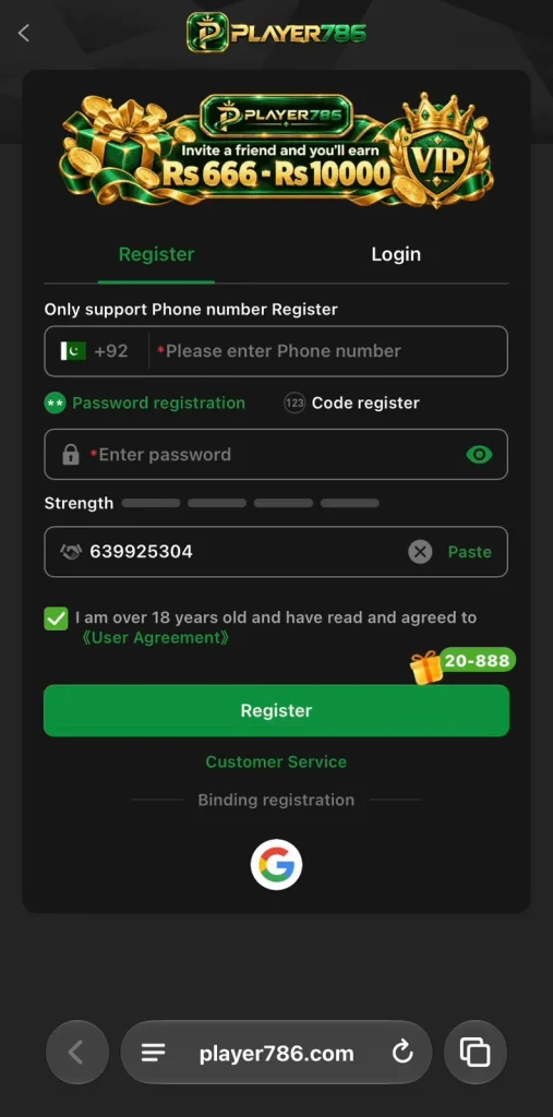 PLAYER786 Game